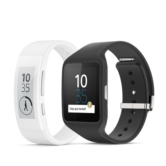 From left: Smartband Talk and Smartwatch 3